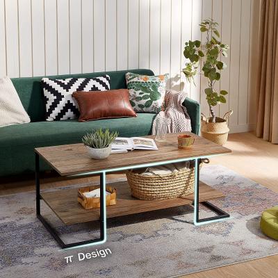 China Wholesale Custom Modern Square Legs Extendable Metal Living Room Wood Top Coffee Table for sale