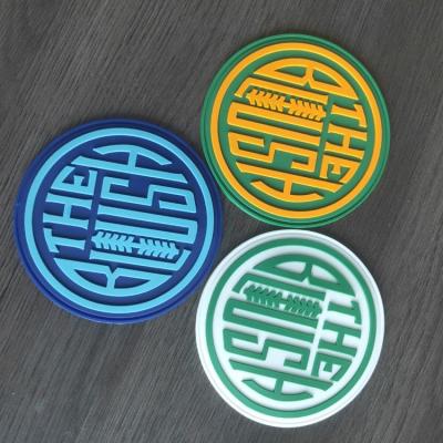 China Custom Viable Promotional Gifts Colorful Soft Round Logo PVC Patch Rubber Tea Cup Mat Coaster for sale