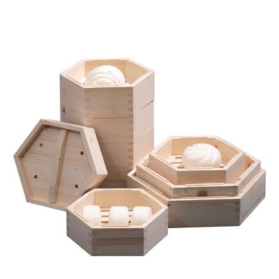 China Cesta de madera hexagonal del vapor de Xiaolongbao Dim Sum de los utensilios de cocinar en venta