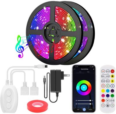 China Modern Smart LED Strip Lights RGB Adapter Controlled by App and 12V 40Ft and Sensitive Built-in Color Changing Mic for sale