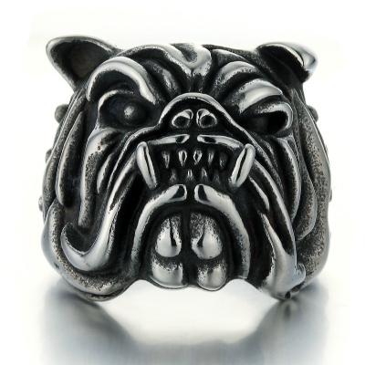 China Environmental friendly retro punk snake lizard animal open adjustable ring cross crown lion head ring wholesale for sale