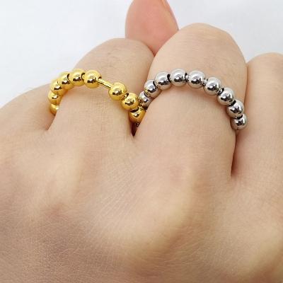 China Environmental friendly 2022 Personalized Simple Ring Stress Relief Ring New Beads Spinner Ring for Women Men for sale