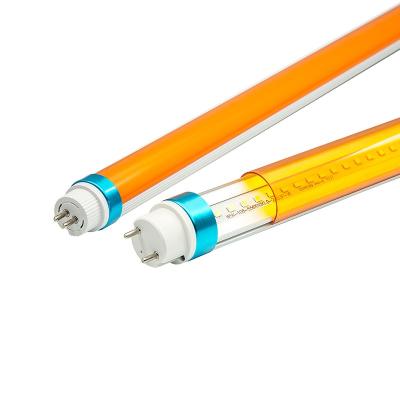 China Hospital UV Free G13 Bypass Yellow PC Cover Led Lamp 18W 1200mm 4ft T8 Led Tube Light For Workshop Hospital for sale