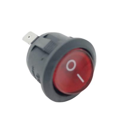 China Electric Hot High Quality Red Round Plastic Vendors Equipment Universal Rocker Switch 3 Terminals Led Light Smart Rocker Switch for sale