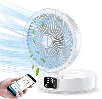 China Car USB F06 Touch Control Fans 4 Foldable Night Light Battery Speed ​​Electric Fan 6000mah Removable Fans for sale