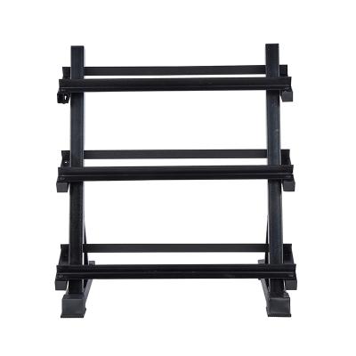 China Plastic-sprayed steel pipe recommend wholesale popular three-tier dumbbell rack safe dumbbell rack for sale