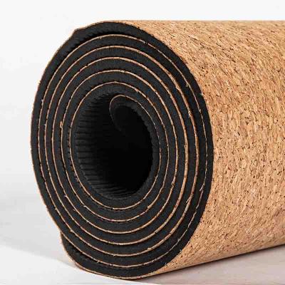 China Odorless Yoga Mat Non-slip Fitness Equipment Application Cork Yoga Mat Sweat-absorbent for sale