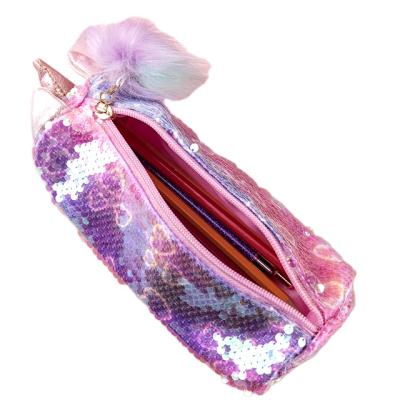 China Schools & 2020 Offices New Arrival Sequins Pencil Bag , Custom Pencil Bag for sale