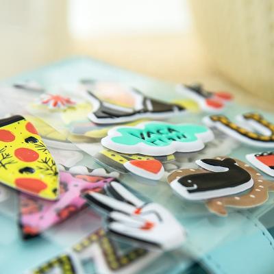 China Cartoon Sticker Custom Die Cut Cartoon Adhesive Puffy Design Animals Puffy Sticker Eva Sticker For Kids for sale