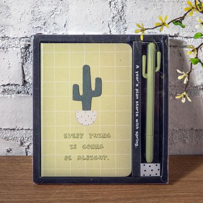 China Hardcover Cartoon Plant Notebook Set, Cactus Notebook Set for sale