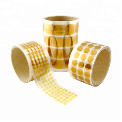 China Heat Resistant High Temperature Round Masking Single Sided Roll Silicone Gold Finger Point Polyimide Die Cut Adhesive Tape for sale