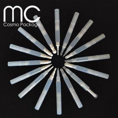 China Twist Design Lip Gloss And Concealer Pencil Empty Plastic Cosmetic Pen Tube With Various Pen Tip for sale