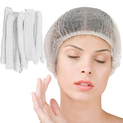 China Medical Care Crowd Hat Disposable Inflatable Nonwoven Hair Cap For Salon Hair for sale