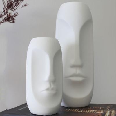 China Minimalist Custom Home Ceramic Head Pot Flower Face Decor Succulent Planter for sale