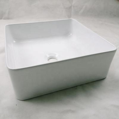 China Without Faucet Factory Customization Square Single Bowl Ceramic Sink Kitchen Bathroom Basin Cheap Hotel Sink for sale