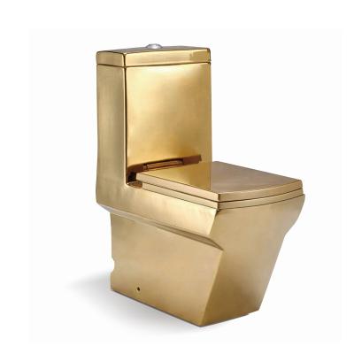 China Modern Original Factory Sanitary Ware Decorated Gold Toilet Bowl Ceramic Electroplating Gold Toilet for sale