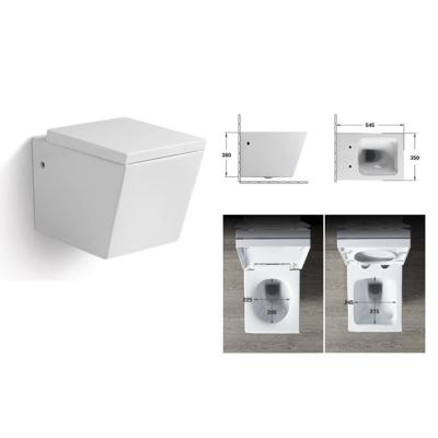 China Chaozhou Factory Double-Flow Wall-hung White Ceramic Wall Mounted Toilet Commode Price Bathroom Toilet Set for sale