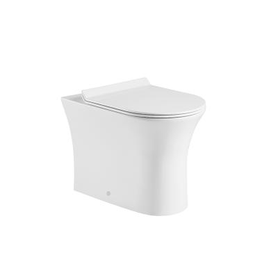 China Double-Flow Art Rimless Ceramic Bathroom Toilet European Modern One Piece Ceramic Toilet Wall Hung for sale