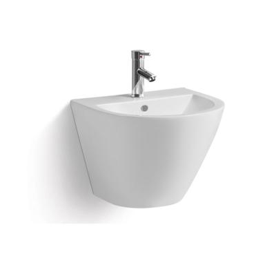 China Fashional OEM Size Ceramic Modern Bathroom Sanitary Ware Rimless Flush Wall Hung Rack Basin for sale