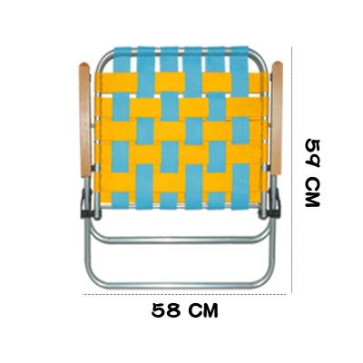 China Outdoor Durable Material No Installation Required Portable Polyester Tape Woven Beach Camping Fishing Folding Webbed Chairs for sale