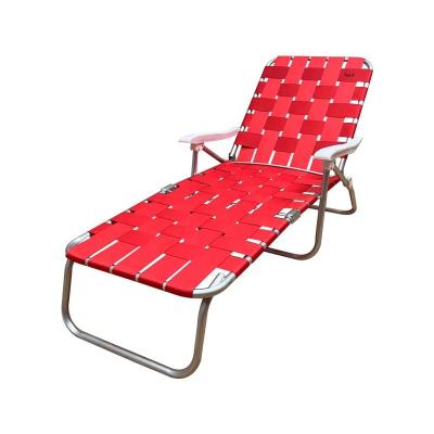 China Outdoor Free-Setup No Setup Required Polyester Portable Tape Woven Beach Camping Fishing Folding Webbed Deck Chairs for sale