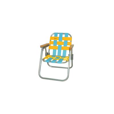 China Cheap Outdoor Customizable Ribbon Woven Webbed Webbed Chair Outdoor Weather Furniture Garden Furniture Leisure Beach Polyester For Camping for sale