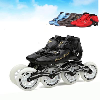 China New Optional Microfiber Three-color Speed ​​Integrated Skates, Fashionable And Professional Integrated Speed ​​Skates for sale