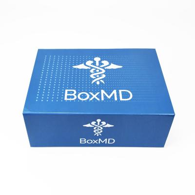 China Handmade Customized Blue Magnetic Folding Paper Box For Cosmetics Packaging for sale