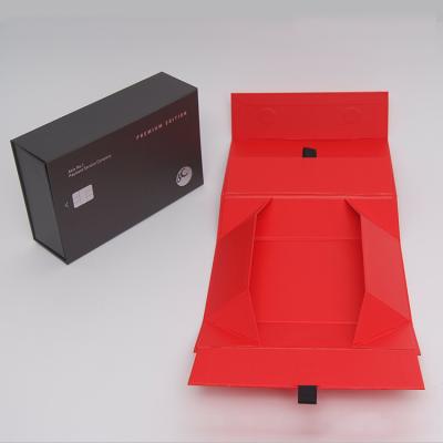 China Recycled Materials Wholesale Custom Rigid Black Folding VIP Credit Card Gift Box Luxury Recycled Credit Card Paper Gift Boxes for sale