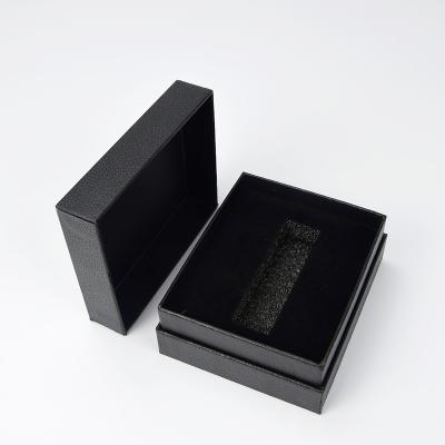 China Handmade Wholesale Custom Black Lid Lipstick Luxury Textured Paper Gift Box and Base Box with Velvet Foam Insert for sale