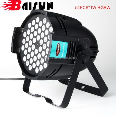 China BaiSun Brand Stage Light 54pcs*1W RGBW LED Par Can Light To Wedding Disco Party Show 47*47*32 for sale