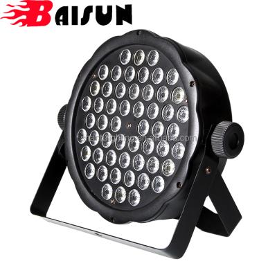 China BAISUN Brand Plastic Festival Disco 54pcs RGBW 8 Channel DMX512 Stage Lighting Led Par Light for sale