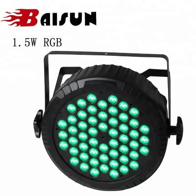 China Club disco DJ bar stage lighting baisun brand stage light 54pcs*1.5W RGB 3 in 1 pair flat plastic can projection light hot sale for india market for sale