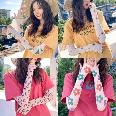 China Antibacterial Antibacterial Elastic Outdoor Seamless Cool Arm Sleeves Wear Ice Silk Fabric Cycling Sleeves for sale