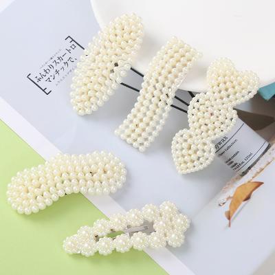 China Wholesale High Quality Fashionable Classic Korean Fashion Girl Pearl Hair Pins Luxury Pearl Hair Clips Handmade Hairpins New Designs For Women for sale