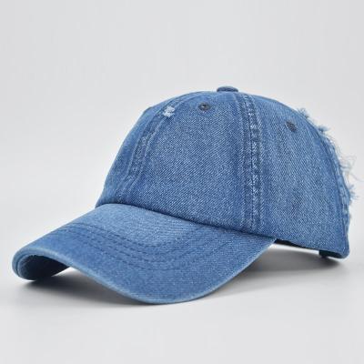 China Baeball JOINT cotton single hole lightweight denim panel washed dry available wholesale sports hat fit running hats for sale