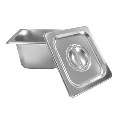 China High Quality American Style Food Pan 201 Stainless Steel GN Standard Trays 1/6 GN Pan for sale