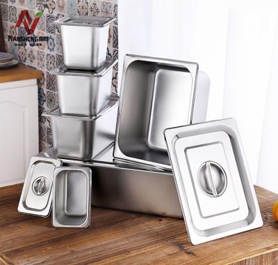 China USA and Europe hotel selling fashion stainless steel pan gastronorm food container size GN standard square pans 1/1 for sale