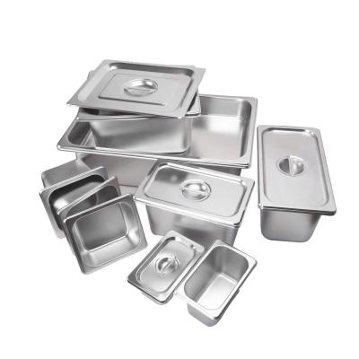 China SS201 GN Pan 0.7mm Thickness Food Warmer Bain Marie Tray High Quality Stainless Steel GN Material Casserole for sale