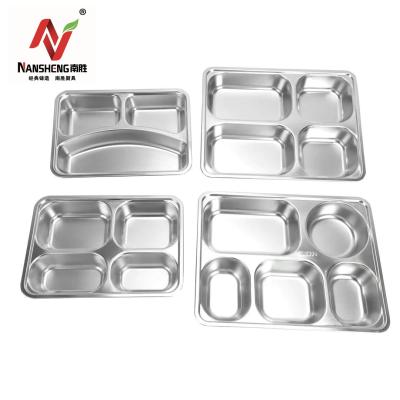 China 3 4 Stainless Steel 5compartment Viable Factory Bento Lunch Box Kids Wholesale Divider Dish for sale