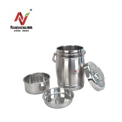 China Nansheng double wall vacuum stainless steel food container thermal food carrier tiffin viable steel box for caterer for sale