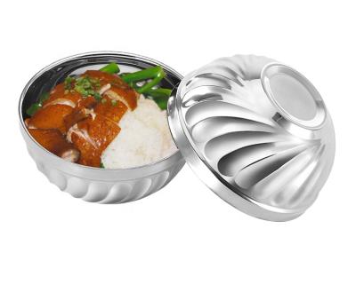 China Multi-size Sustainable Kitchen Serving Metal Japanese Cereal Soup Bowl Stainless Steel Rice Bowl for sale