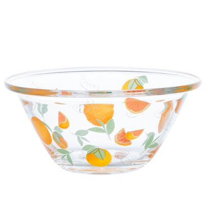 China Sustainable Fruit Glass Salad Bowl Thickened INS Creative Microwave Breakfast Bowl for sale