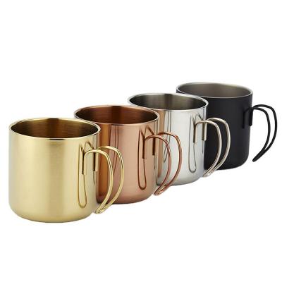 China Sustainable Outdoor Camping Portable Travel Stainless Steel Coffee Mug Carabiner Double Wall Mug With Handle for sale