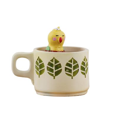 China Resin Simulation Bird Cup Storage Box Viable Home Opens Micro Scenery Shooting Props Decoration for sale