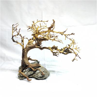 China Aquarium Viable Driftwood Plant Artificial Bonsai Dry Tree Branch Decoration For Aquarium Handcrafted Decoration for sale