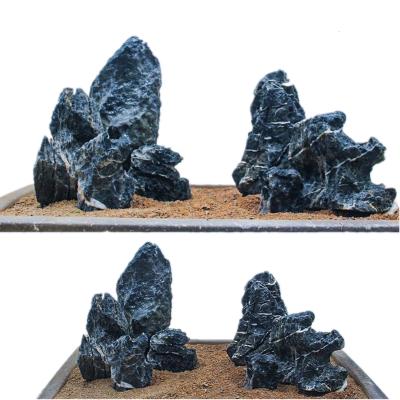 China High Quality Viable Aquarium Landscaping Decoration Natural Black Dragon Stone Seiryu Ryuoh Stone Rock For Fish Tank for sale