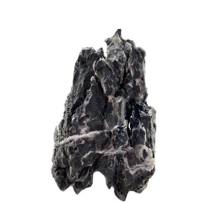 China Viable Aquarium Landscaping Acid Wash Decoration Black Dragon Rock Aquarium Stone Mixed Sizes Seiryu Stone for sale