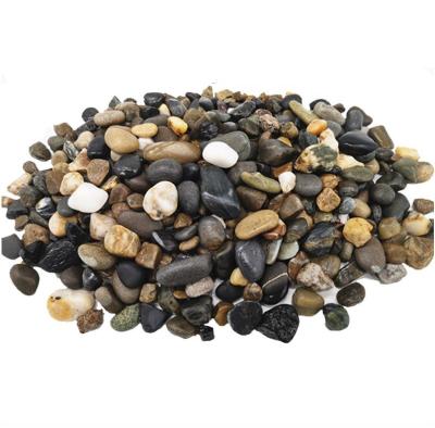 China Viable Hot Sale Landscape Rainbow Mixed Color Glass Tumbled Stone 5-7mm Colored Chandelier Aquarium Crystal Gravel for sale