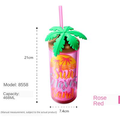 China Personality Double Umbrella Cover Summer Laser Mugs Amazon Hit Sublimation Sippy Mug With Straw for sale